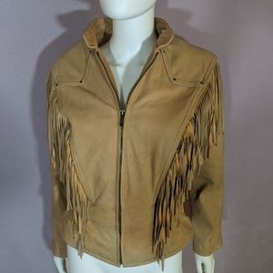 Vintage fringe leather jacket mint condition